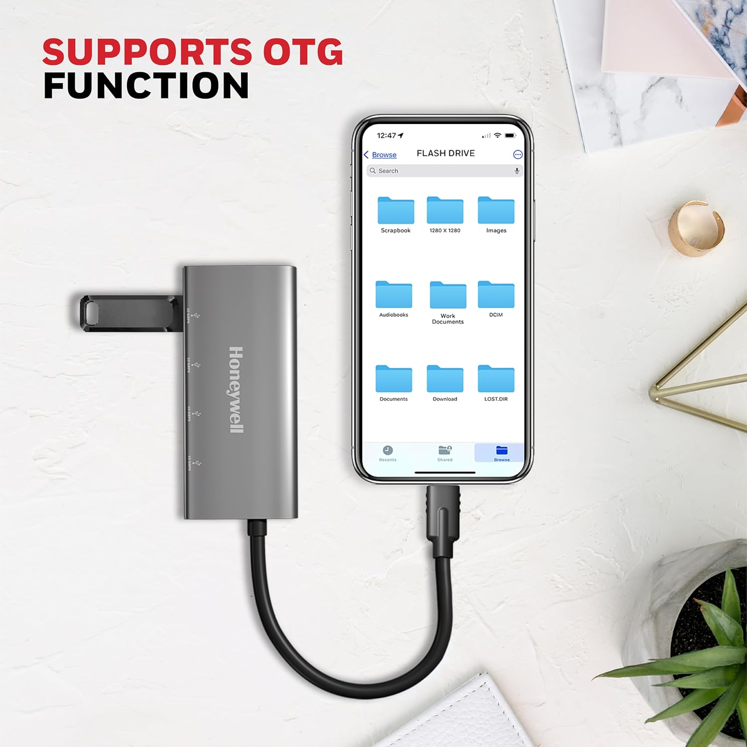 Honeywell Momentum Type C 4 In 1 Hub, 10Gpbs Transfer Speed, 2 Type C & 2 USB 3.2 Gen2 Port, Max Current 3000mA, Easy Plug & Play, Universally Compatible with all Type C Port devices- Grey