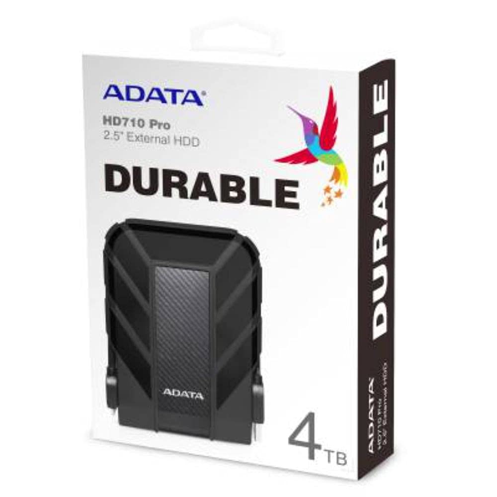 ADATA HD710 Pro 4TB 3.5 inch SATA III External Hard Drive/HDD with IP65 Rating  - AHD710P-4TU31-CBK, Black