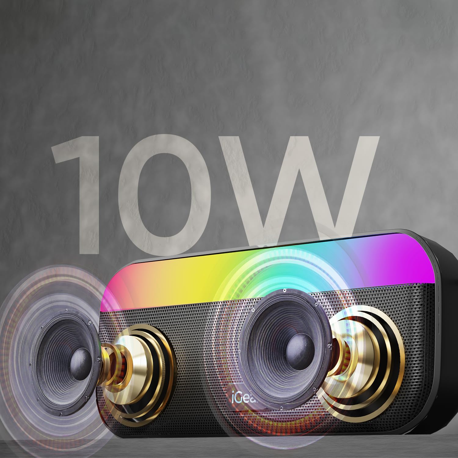 iGear Pulse iG-1151 10W Mega Bass Speaker with RGB Lights (Black)