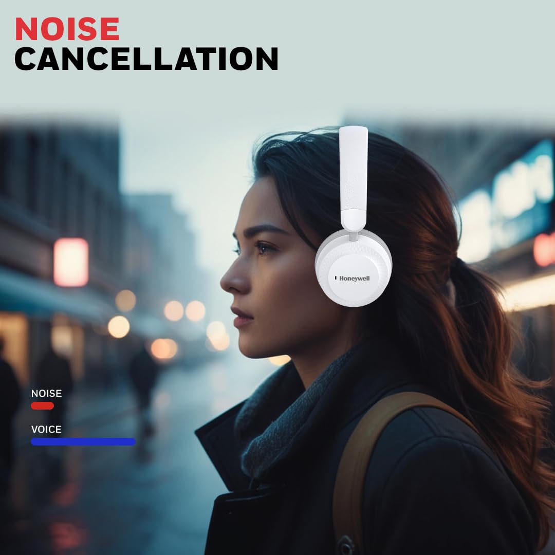 Honeywell Moxie V20 Bluetooth v5.4 On-Ear Headphones with Mic, ENC, 25H Playback, Deep Bass, IPX4, Aux, Stereo Sound, 40ms low latency Gaming Mode- Grey