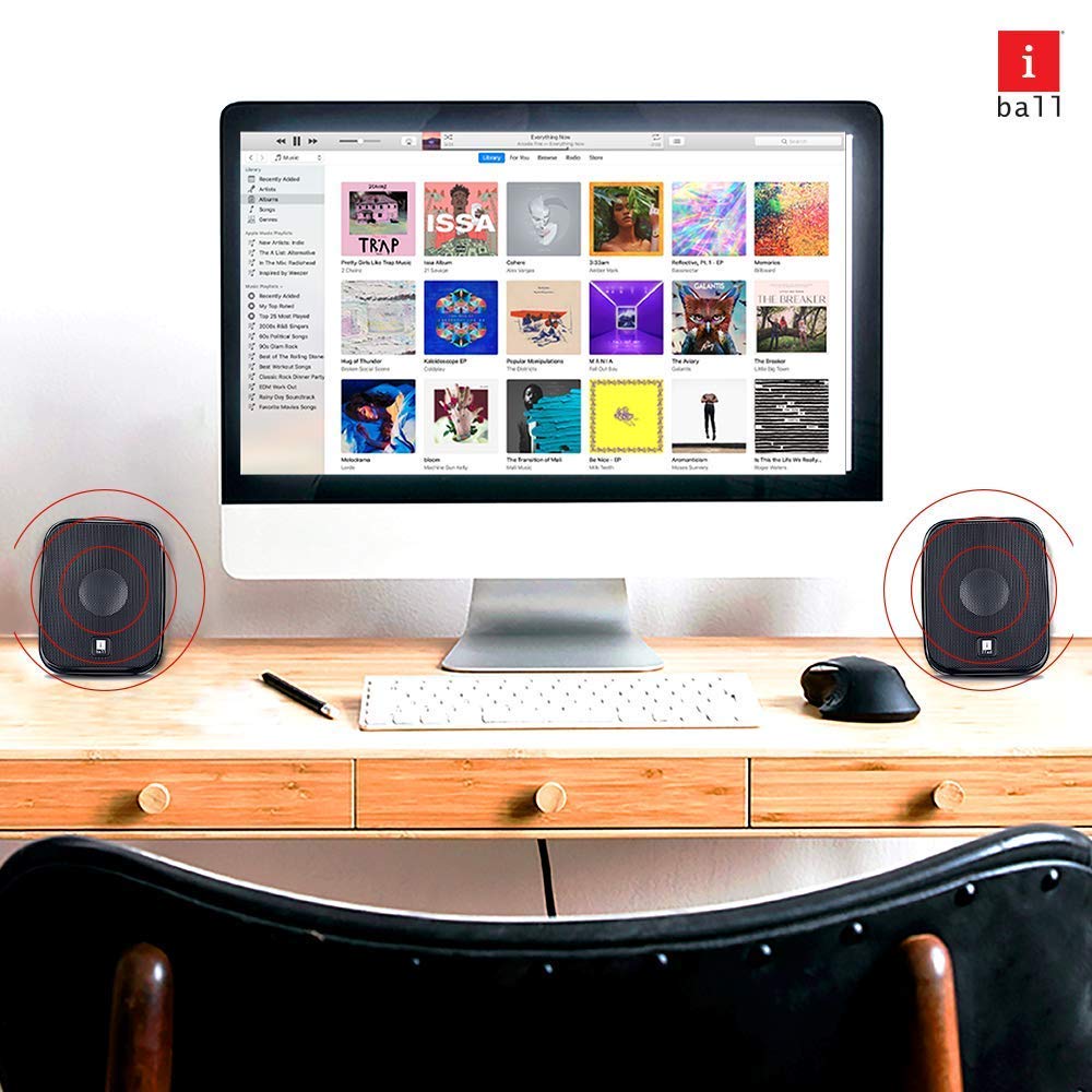 iBall Decor 9+ Speaker with Aux Connectivity, 2.0 Multimedia USB Powered and Volume Control - Black