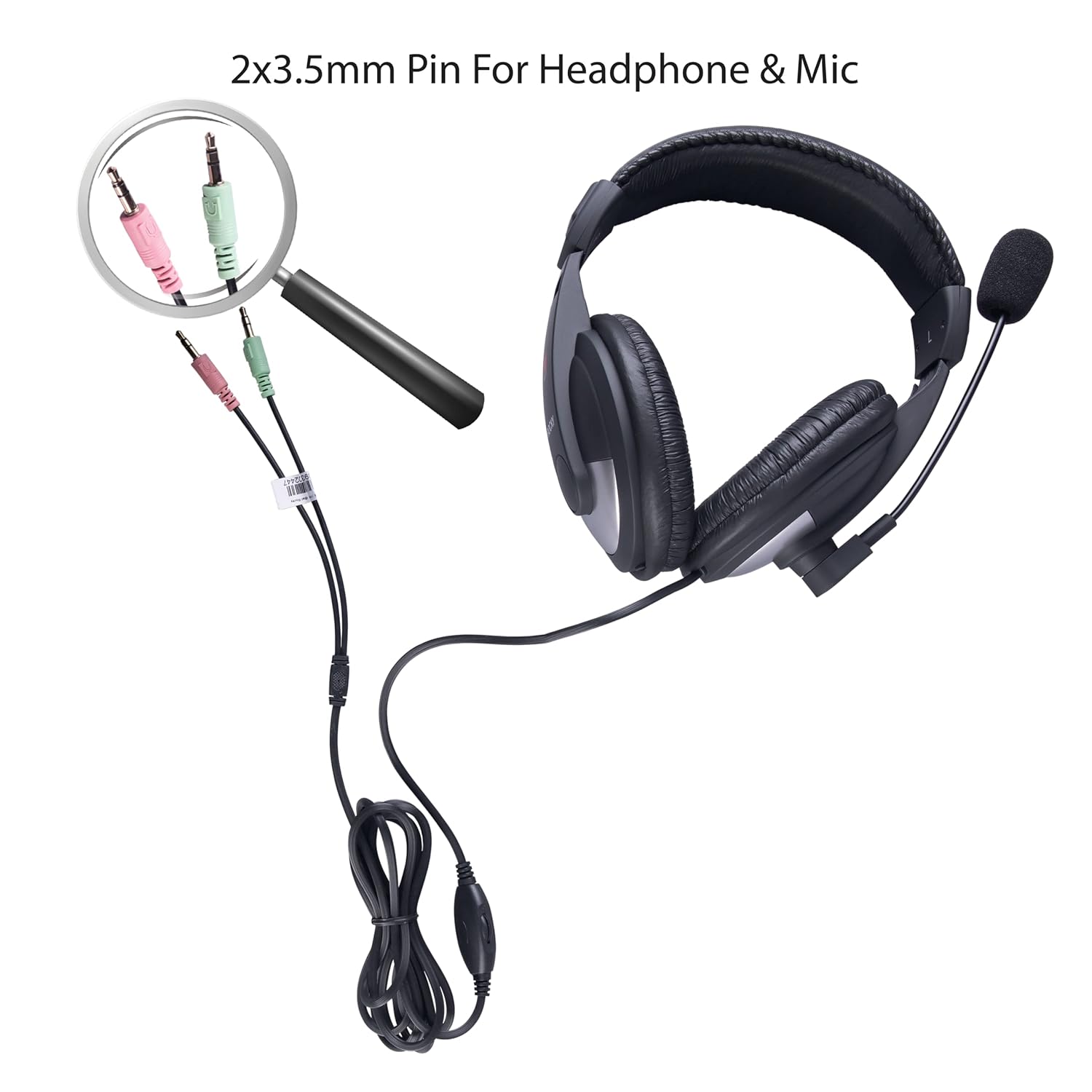 iBall Rocky Wired Over Ear Headphones with Mic, Headphone jack - 3.5mm, Output power - 100mW, 2-pin Audio Jack, Sensitivity