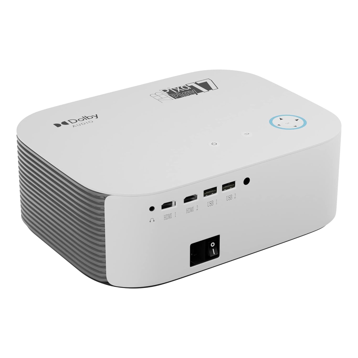 Zebronics PIXAPLAY 17, Smart LED Projector, 6000 Lumens, 4K Support, Dolby Audio, 224 Inch Screen Size- White