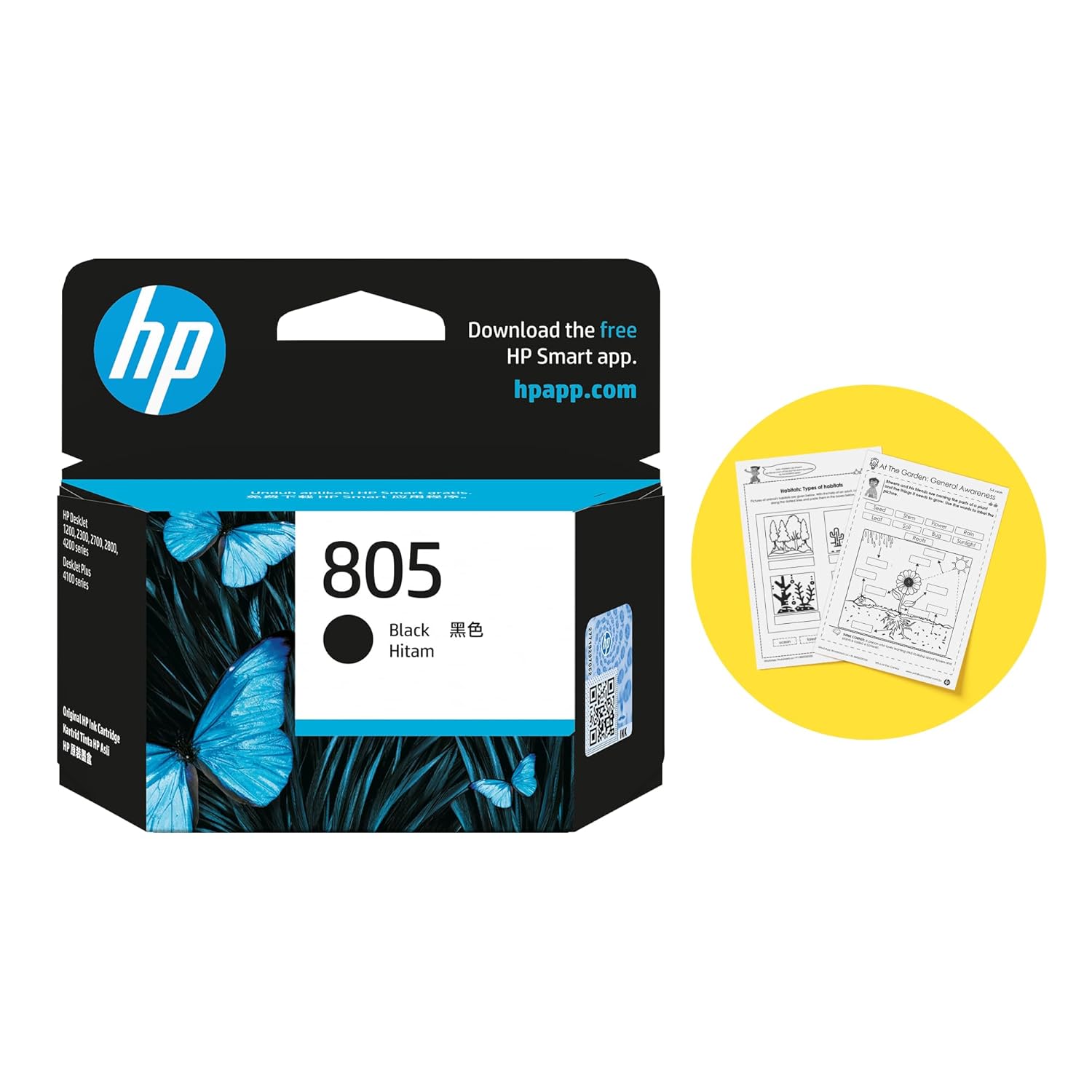 HP 805 Black Original Ink Cartridge- 3YM73AA