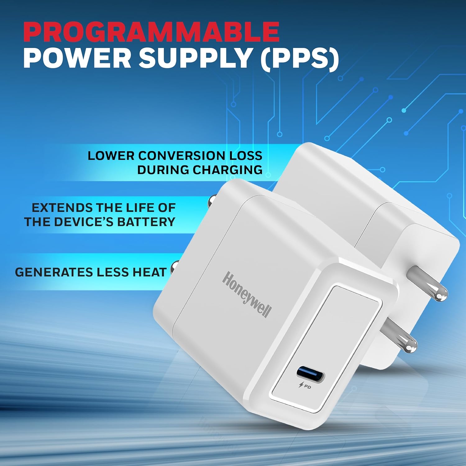 Honeywell Zest PD20W Charger, Type C Ultra-Fast Wall Charger with PPS Support, Compatible with All smartphones TWS, Bluetooth Speaker 