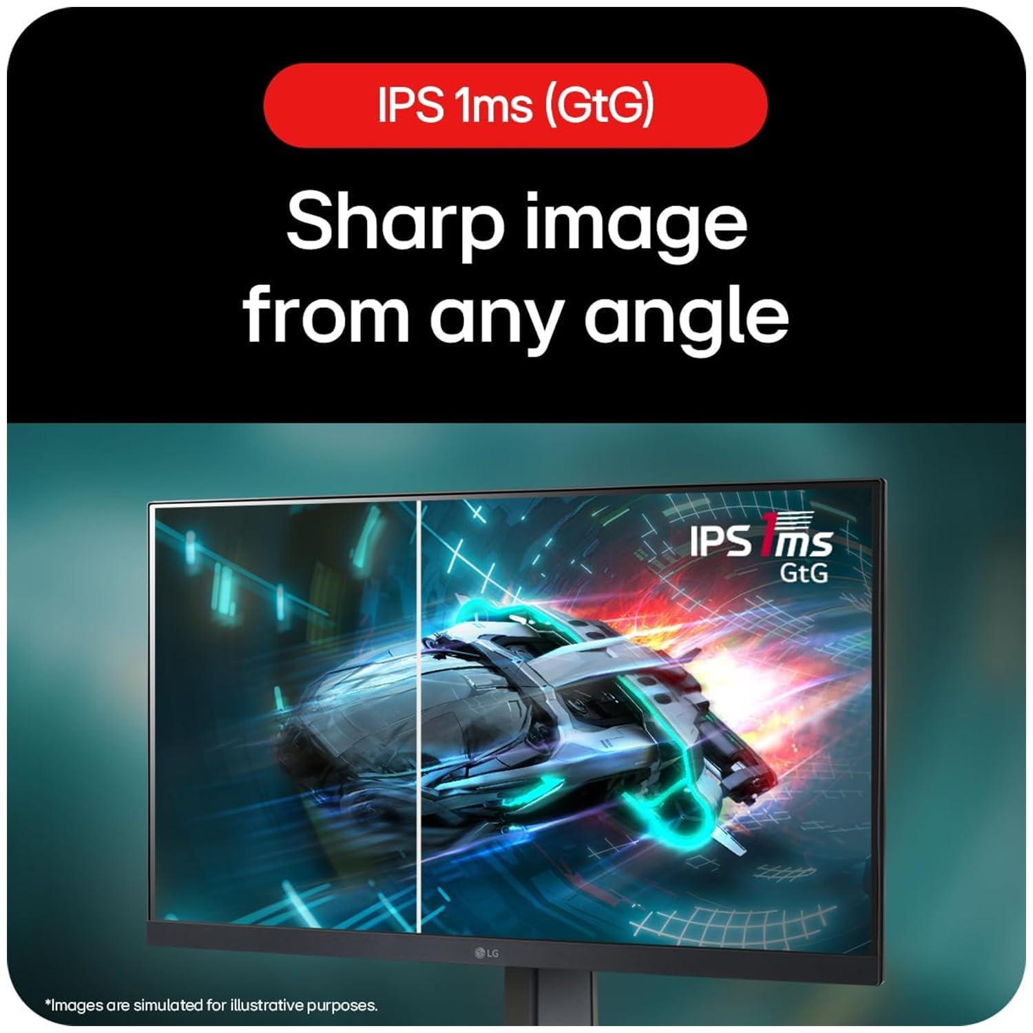 LG 24GS65F-B 24Inch IPS Full HD Gaming Monitor with HDR 10, AMD Free Sync, Height/Pivot/Tilt Adjustable Stand, Borderless Design, DP, HDMI -Black