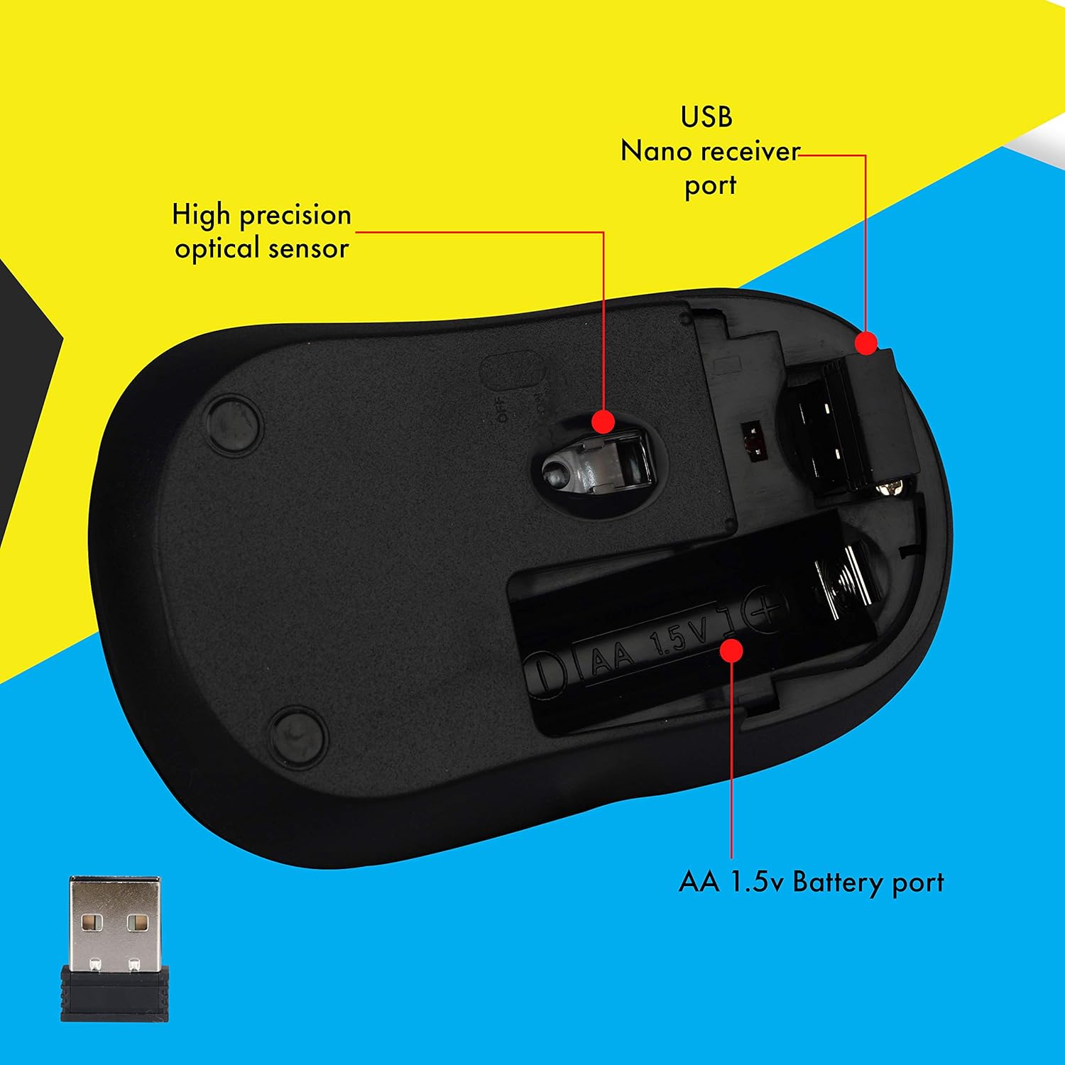 Zebronics Bold Wireless Optical Mouse 2.4GHz with High Precision- Black