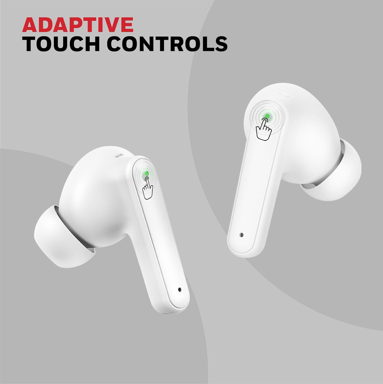 Honeywell Moxie V1400 TWS In-Ear Earbuds Bluetooth v5.4 , ENC with 4 Mics for HD Calling, 45H Battery Life, Stereo Sound, Deep Bass, IPX4, 40ms low latency Gaming Mode -White