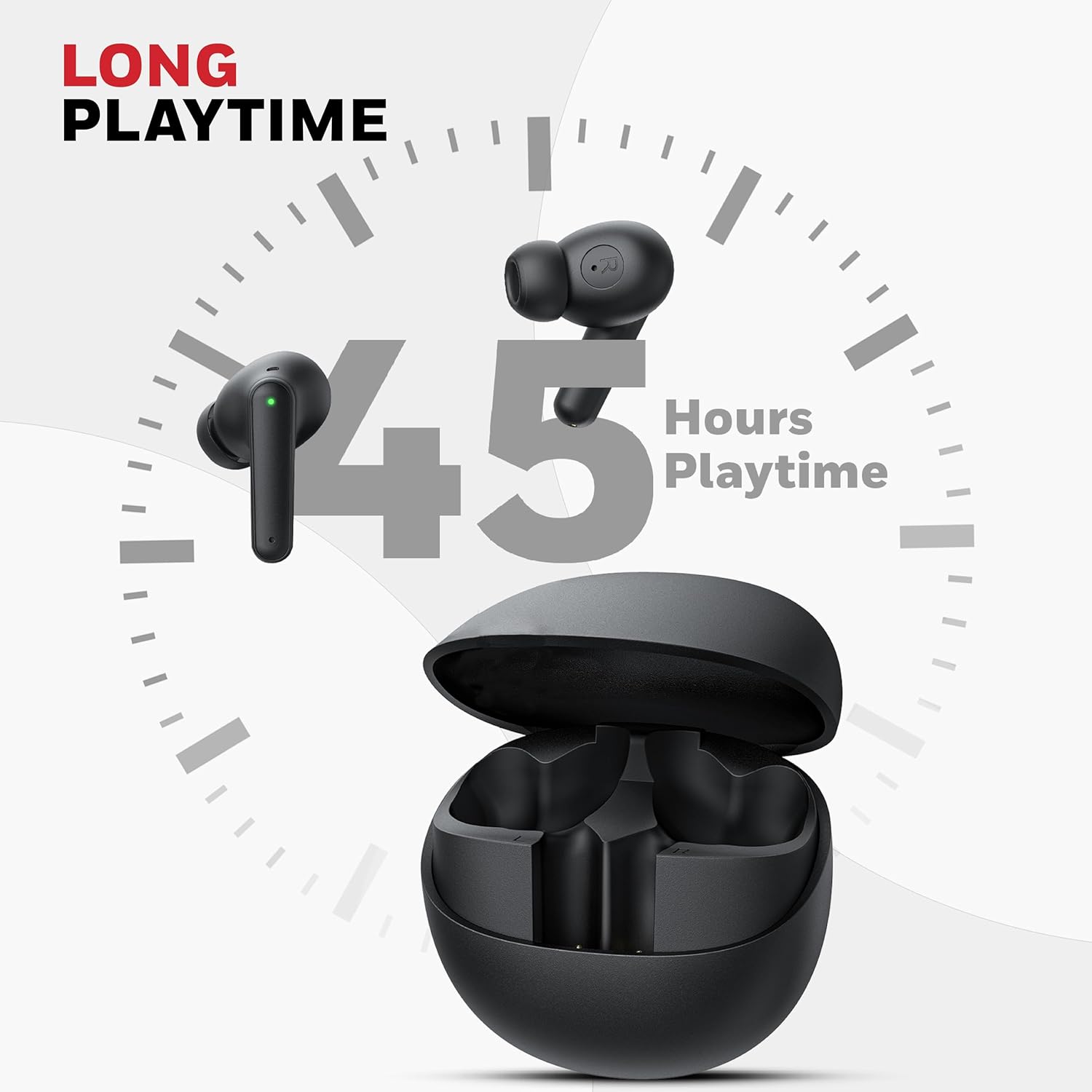 Honeywell Moxie V1400 TWS In-Ear Earbuds Bluetooth v5.4, ENC with 4 Mics for HD Calling, 45H Battery Life, Stereo Sound, Deep Bass, IPX4, 40ms low latency Gaming Mode- Black