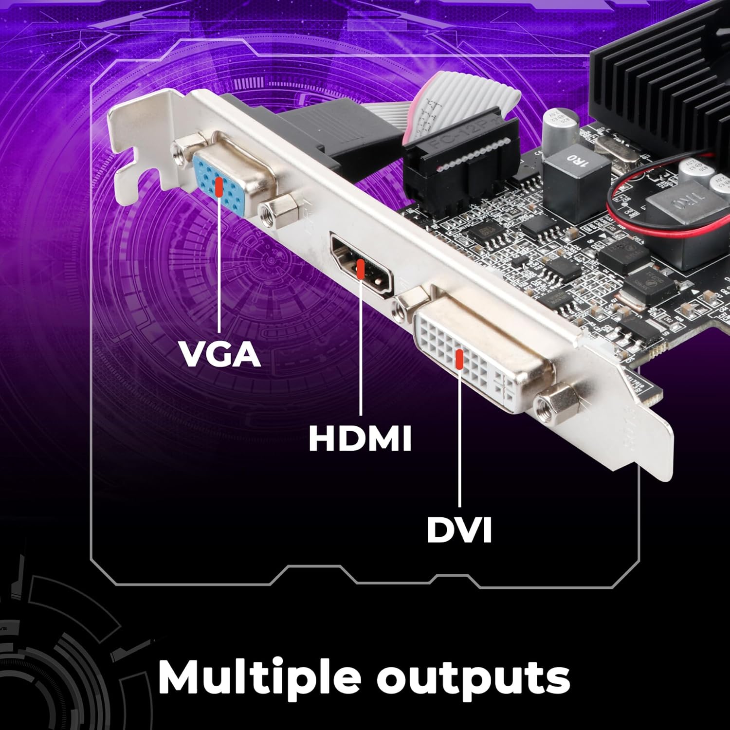 Zebronics GT610 2GB DDR3 Graphic Card 2Gd3 with PCIE 2.0,Multiconnectivity HDMI, DVI, VGA, High Efficiency