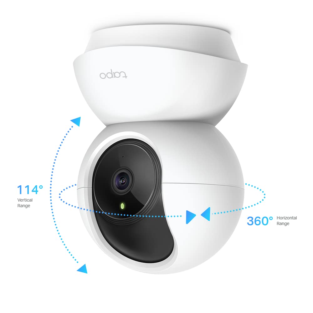 TP-Link Tapo TC70 2MP Pan/Tilt Smart Security Camera, Indoor CCTV, 360° Rotational Views, Works with Alexa&Google Home- White
