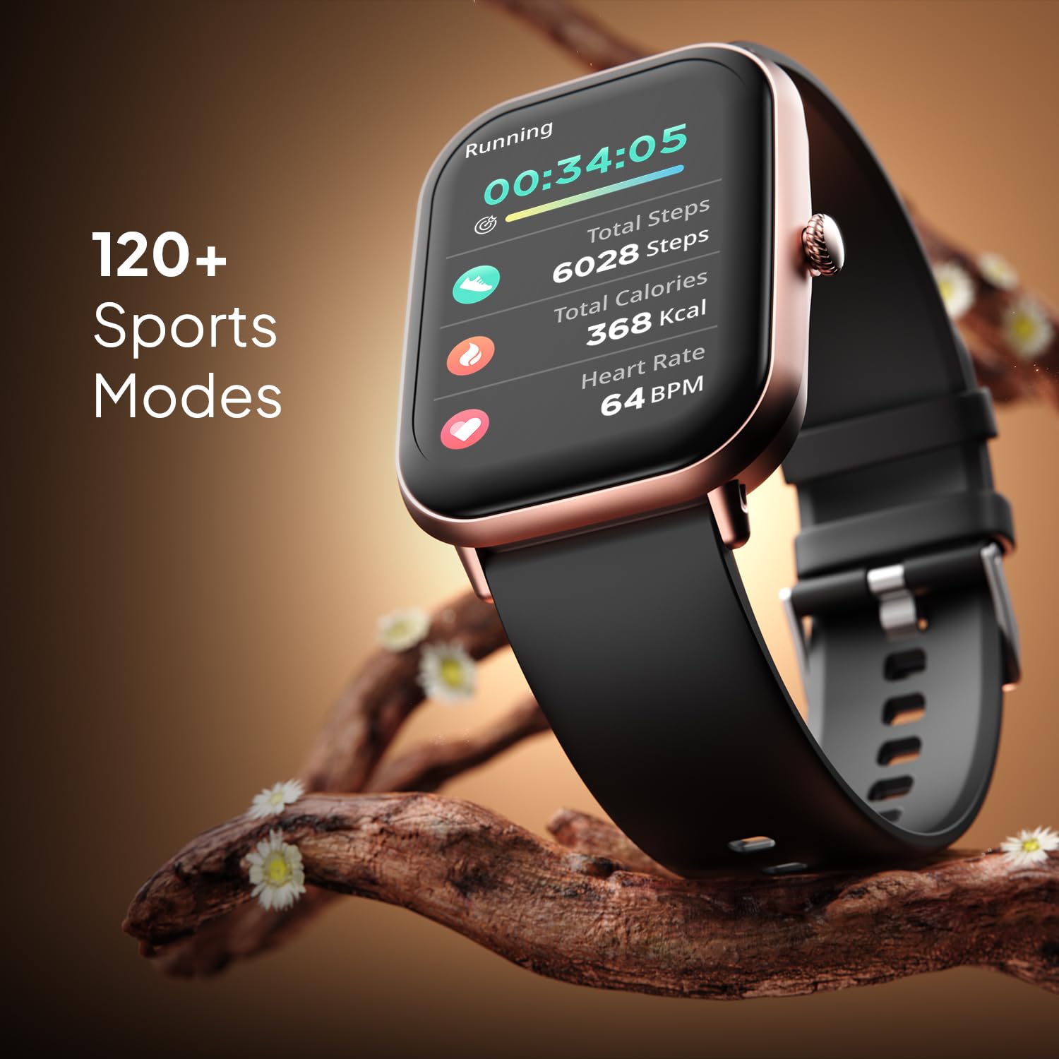 Fire Boltt Ninja Call Pro Max Smart Watch(BSW128) with 2.01 inch Display, Bluetooth Calling, 120+ Sports Modes, Health Suite, Voice Assistance- Gold & Black