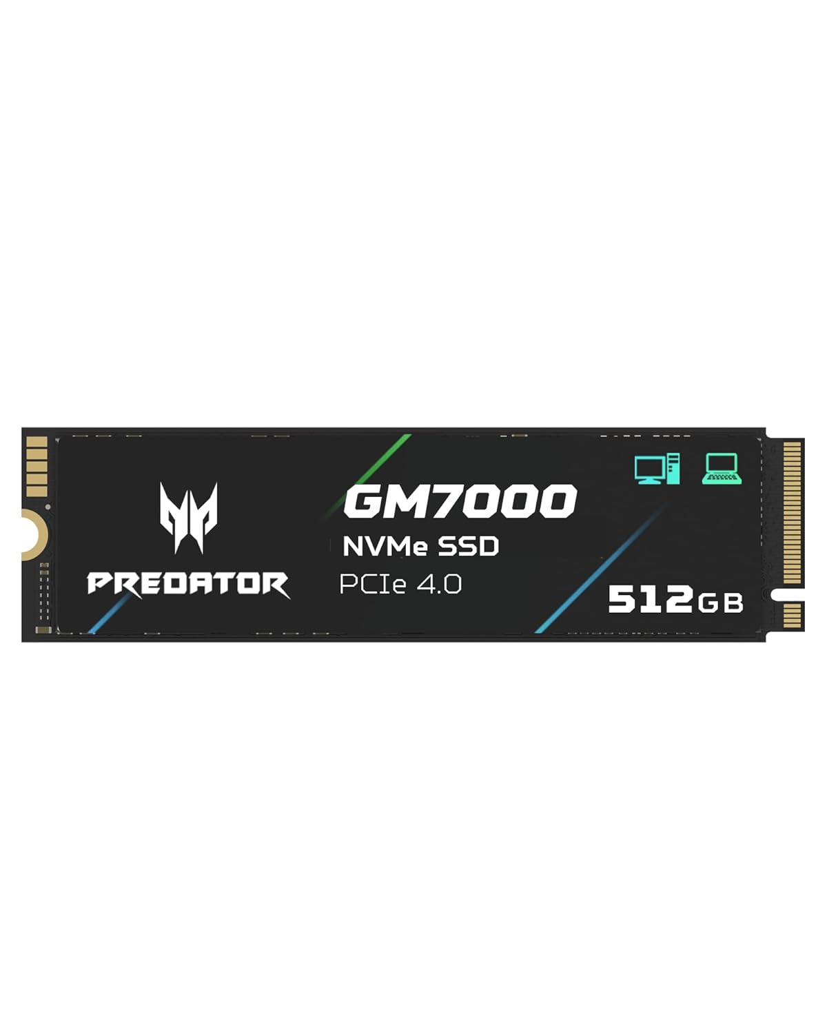 Acer Predator GM7000 512GB NVMe Gaming SSD - M.2 2280 PCIe Gen4 (16 Gb/s) x 4, DRAM Cache Up to 7400 MB/s - BL.9BWWR.104