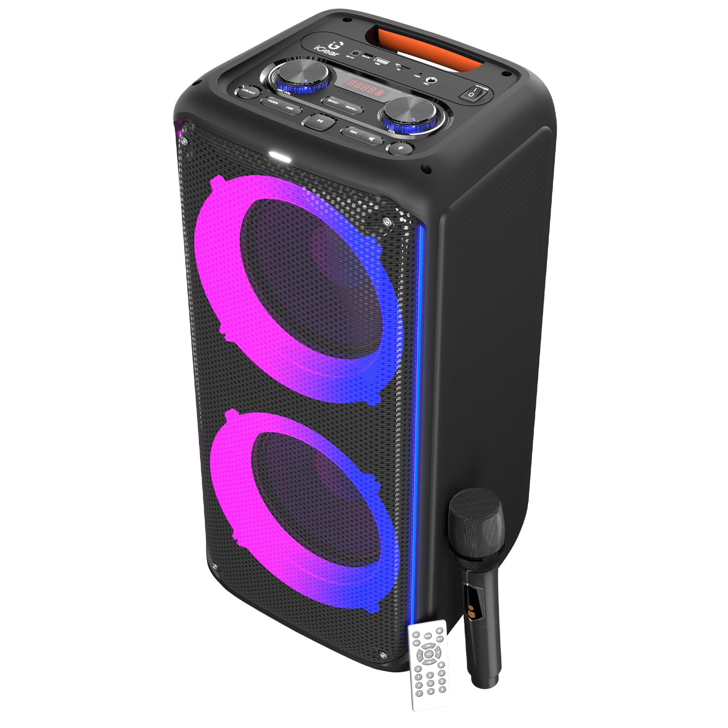 iGear X-Bass 60 iG-1061 Ultimate 60W Portable Bluetooth Party Speaker with Dual Bass Radiators, Remote Control (Black)