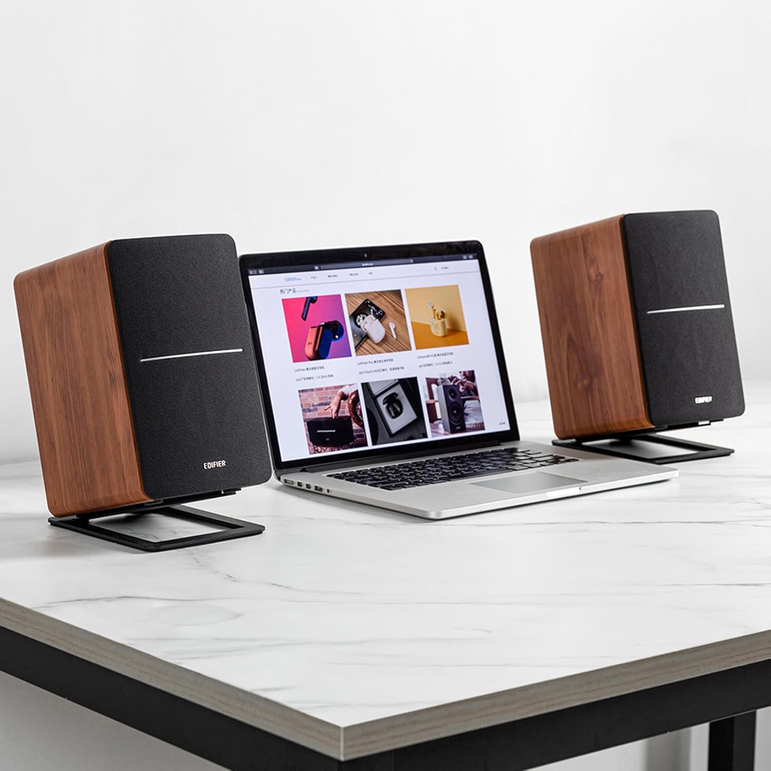 Edifier R1280DBs Active Bluetooth Bookshelf Speakers- Brown