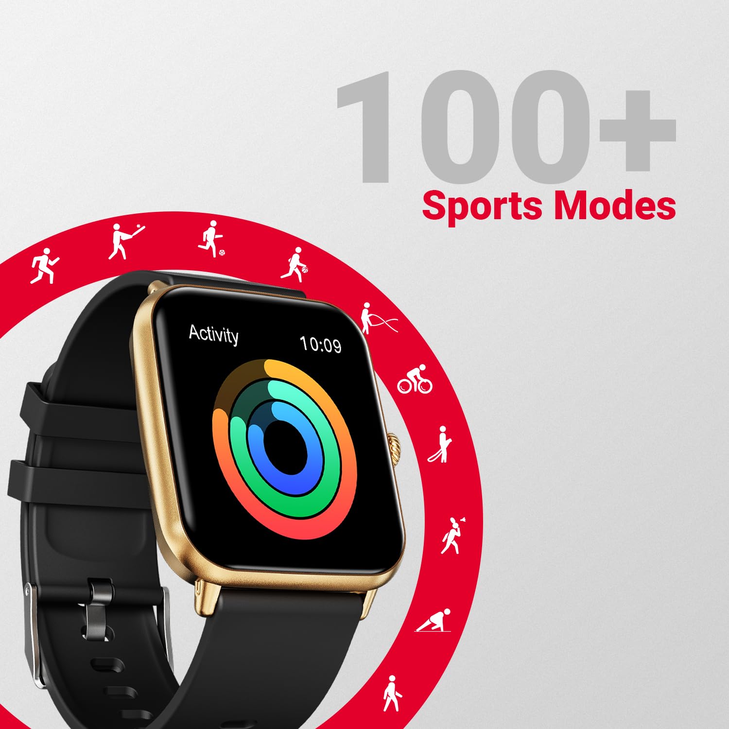 Fire Boltt Ninja Call Pro Plus Smart Watch(BSW053)with 1.83'' inch Display, Bluetooth Calling, AI Voice Assistance, 100 Sports Modes IP67 Rating- Gold & Black