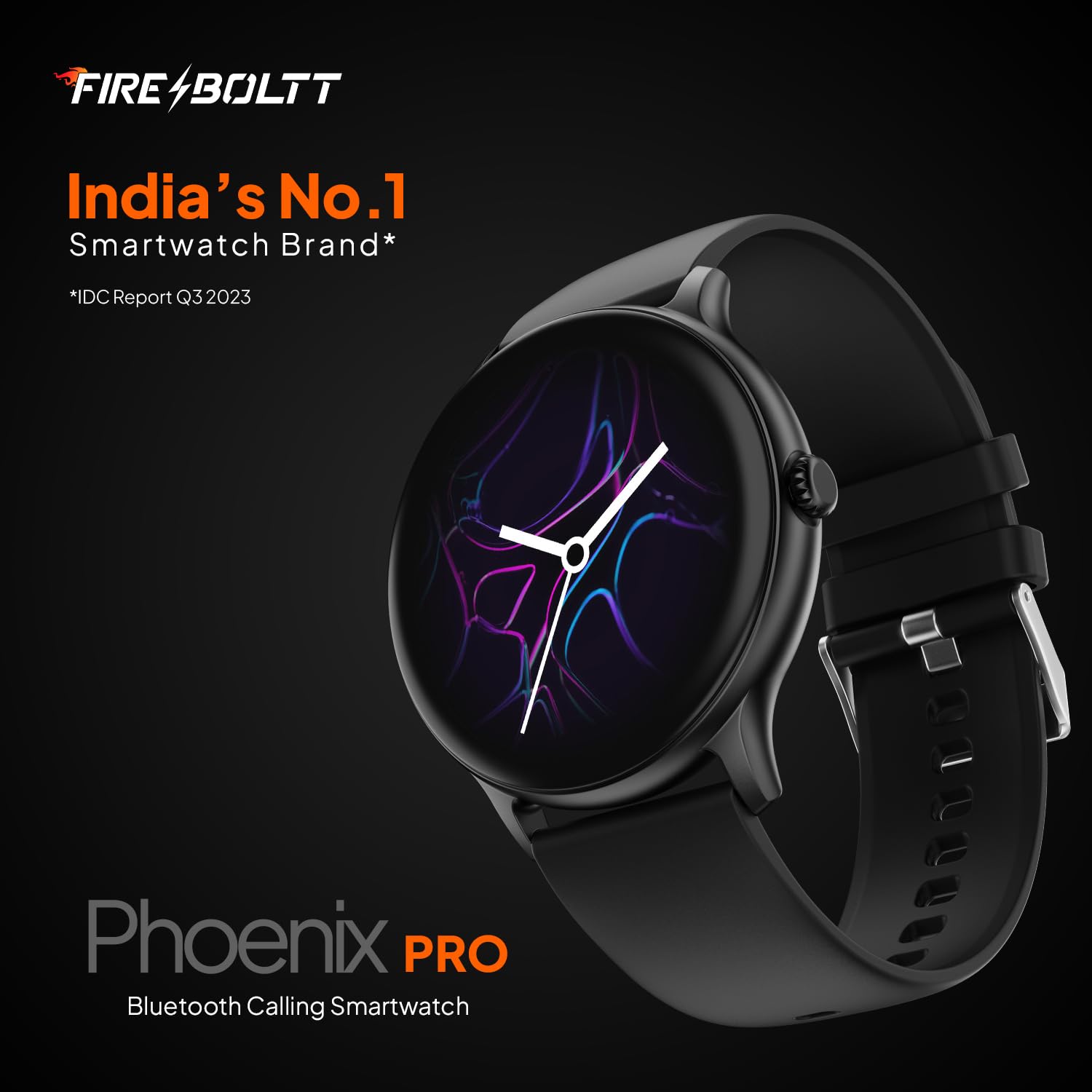 Fire Boltt Phoenix Pro Smart Watch with 1.39'' inch display, Bluetooth Calling, Metal Body with 120+ Sports Modes, SpO2, Heart Rate Monitoring- Black