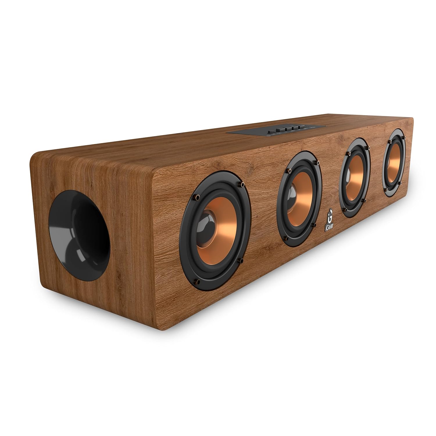 iGear Ensemble iG-1130 20watts Wooden Portable Soundbar with Bluetooth, FM Mode and Sub-woofer- Brown