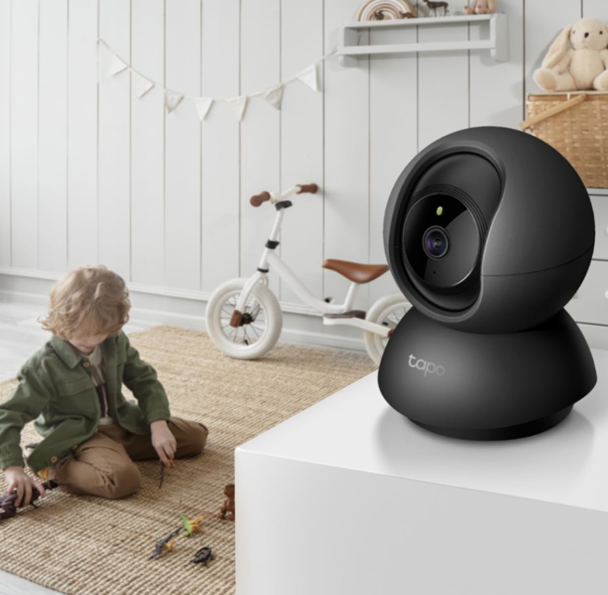TP-Link Tapo C211 3MP 2K Pan/Tilt Indoor Security Camera for Baby Monitor, Pet Camera, Motion Detection & Tracking, 2-Way Audio- Black