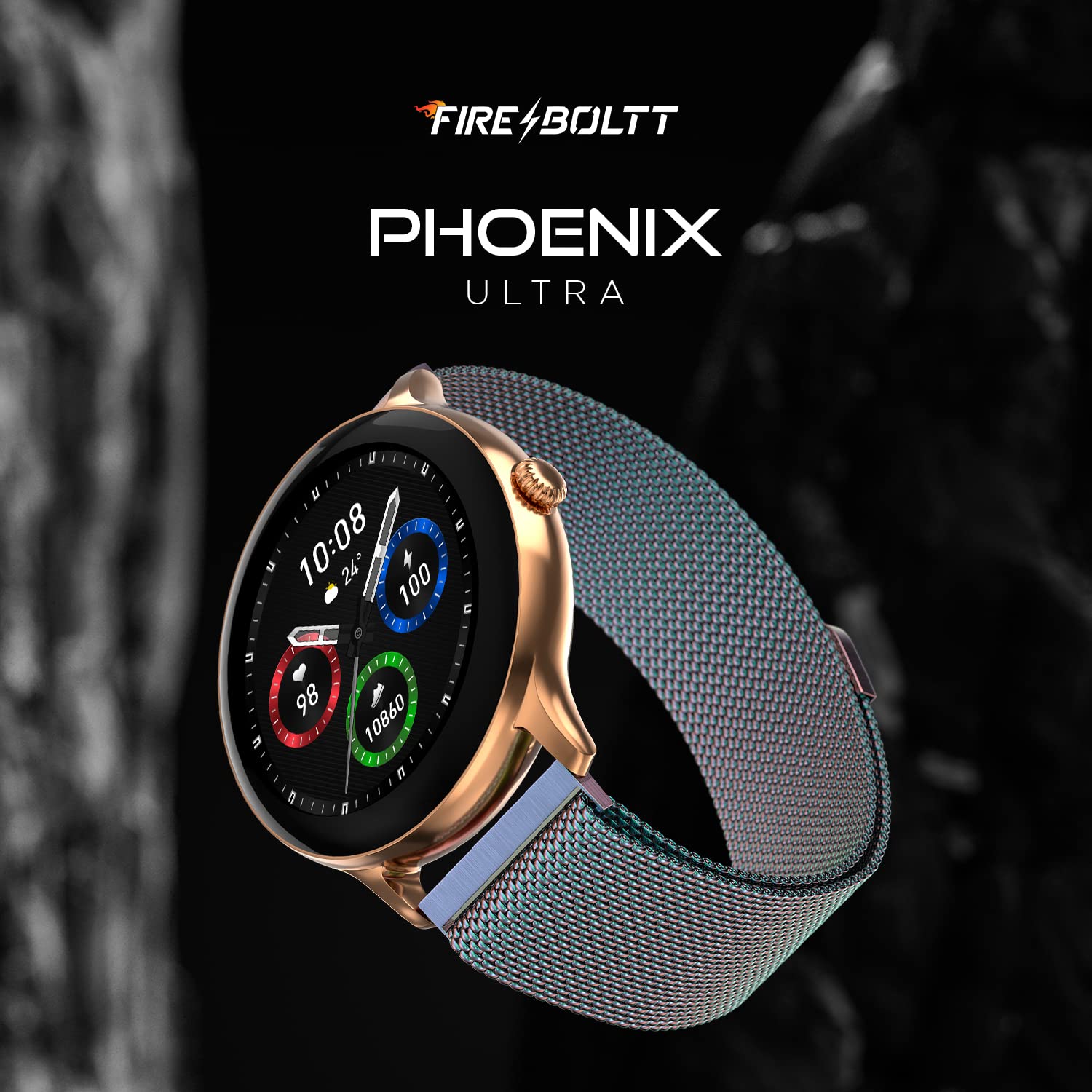Fire Boltt Phoenix Ultra Smart Watch(BSW138) with 1.39"Inch Display, Bluetooth Calling, Metal Body with 120+ Sports Modes, SpO2- Multicolor(Rainbow)