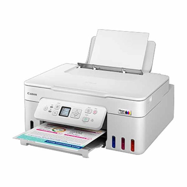Canon G3780 Pixma MegaTank Wireless All-in-One Printer for Home & Office, Display Screen, Refillable Ink Tank, Borderless Printing- White