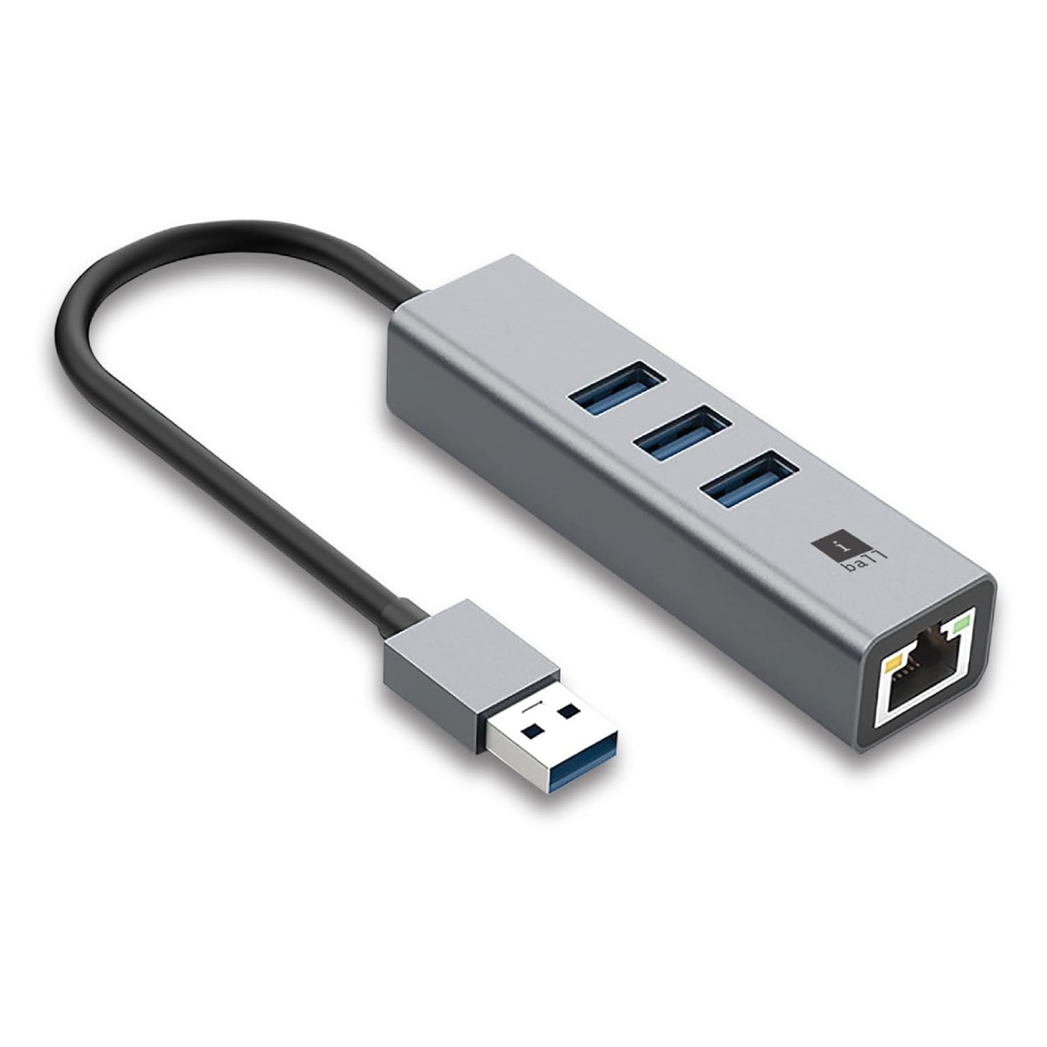 iBall Bridge 400 USB 3.0 Hub + Gigabit Multifunctional Adapter, 4-in-1, USB 3.0 x 3-Ports Hub with 1000 Mbps Ethernet Port