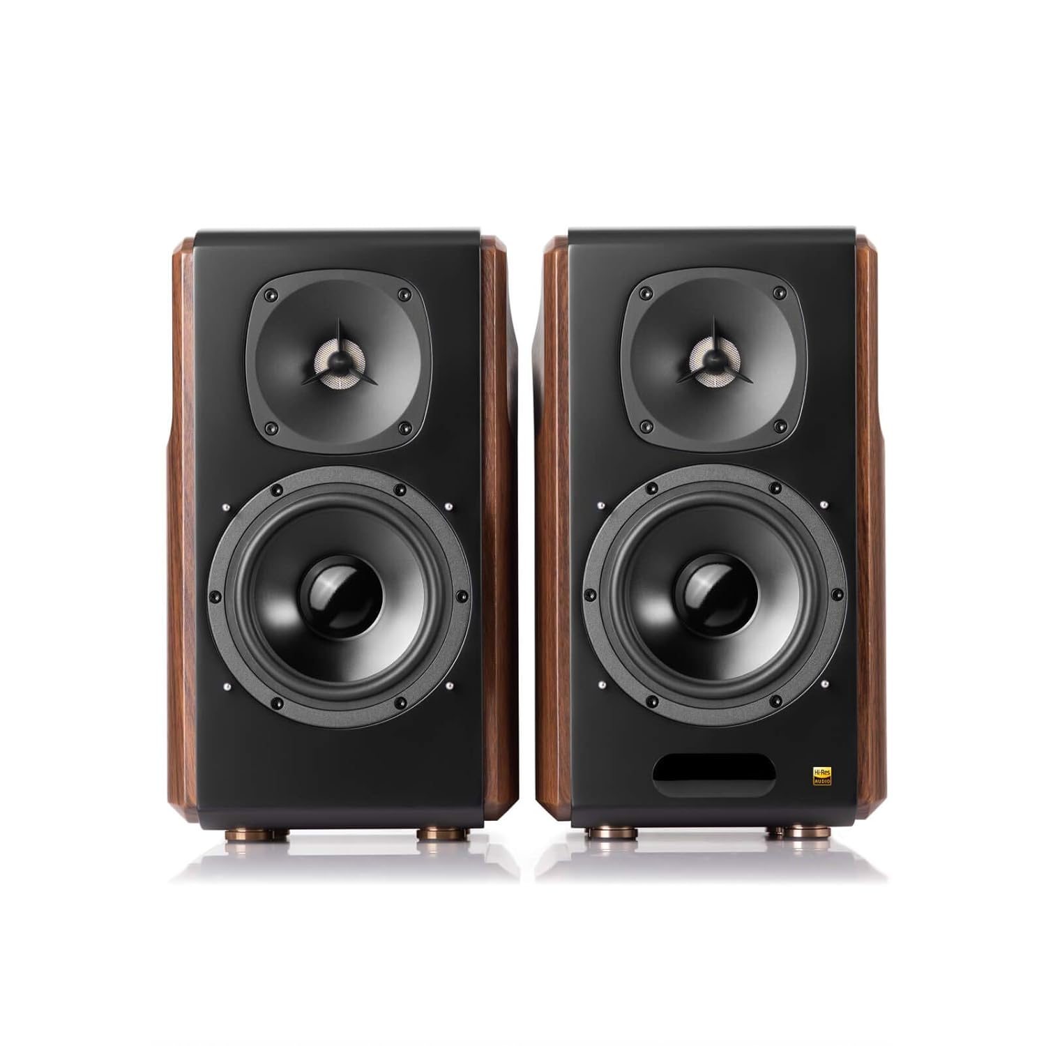 Edifier S2000MKIII Powered Bluetooth Bookshelf 2.0 Speakers - Near-Field Active Tri-Amped 130w Studio Monitor Speakers for Audiophiles with Wireless, Line-in and Optical Input- Brown