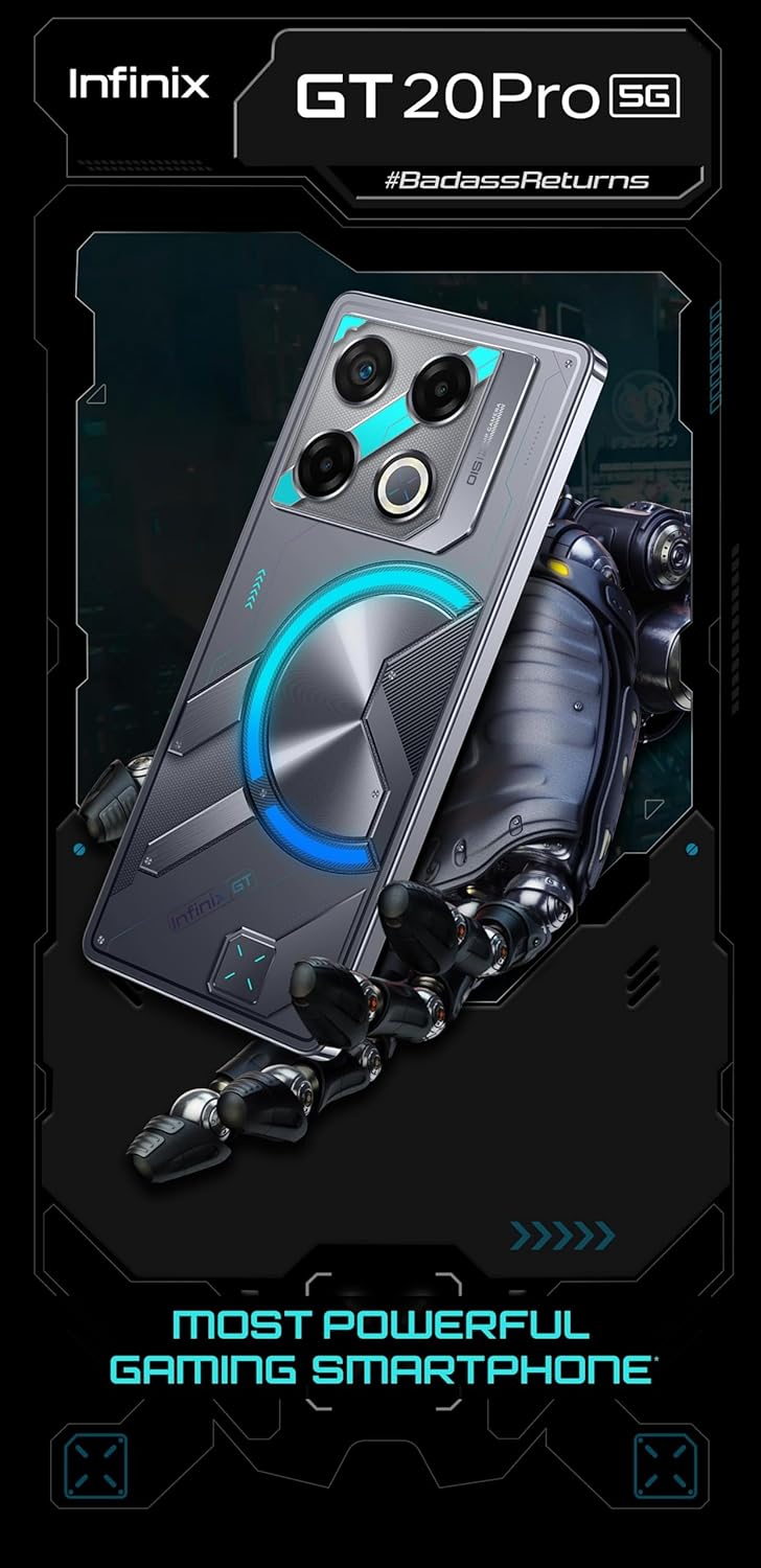 Infinix GT20 Pro 5G X6871(Mecha Blue, 12GB RAM, 256GB Storage) Smart Phone, 6.78" AMOLED Display, 108MP+2MP+2MP, 32MP Front Camera,  45W Fast Charging