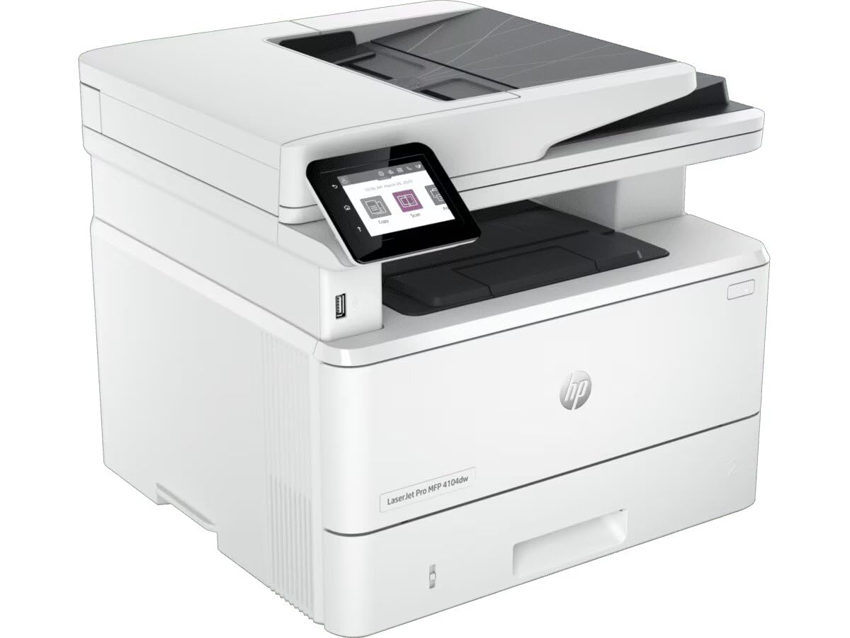HP Laserjet Pro MFP 4104DW Printer, Monochrome and Colour Wireless Laser Printers - White