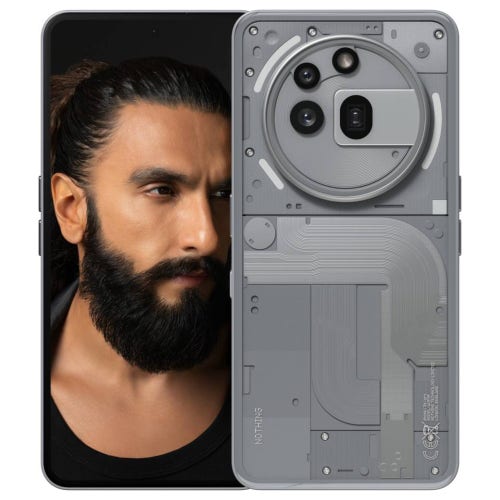 Nothing Phone (3a) Pro 5G Smart Phone- Grey (8GB RAM, 128GB Storage), 17.2 cm (6.77 inch) 120Hz Flexible AMOLED Display, 50MP + 50MP + 8MP Rear Camera, 5000 mAh Battery