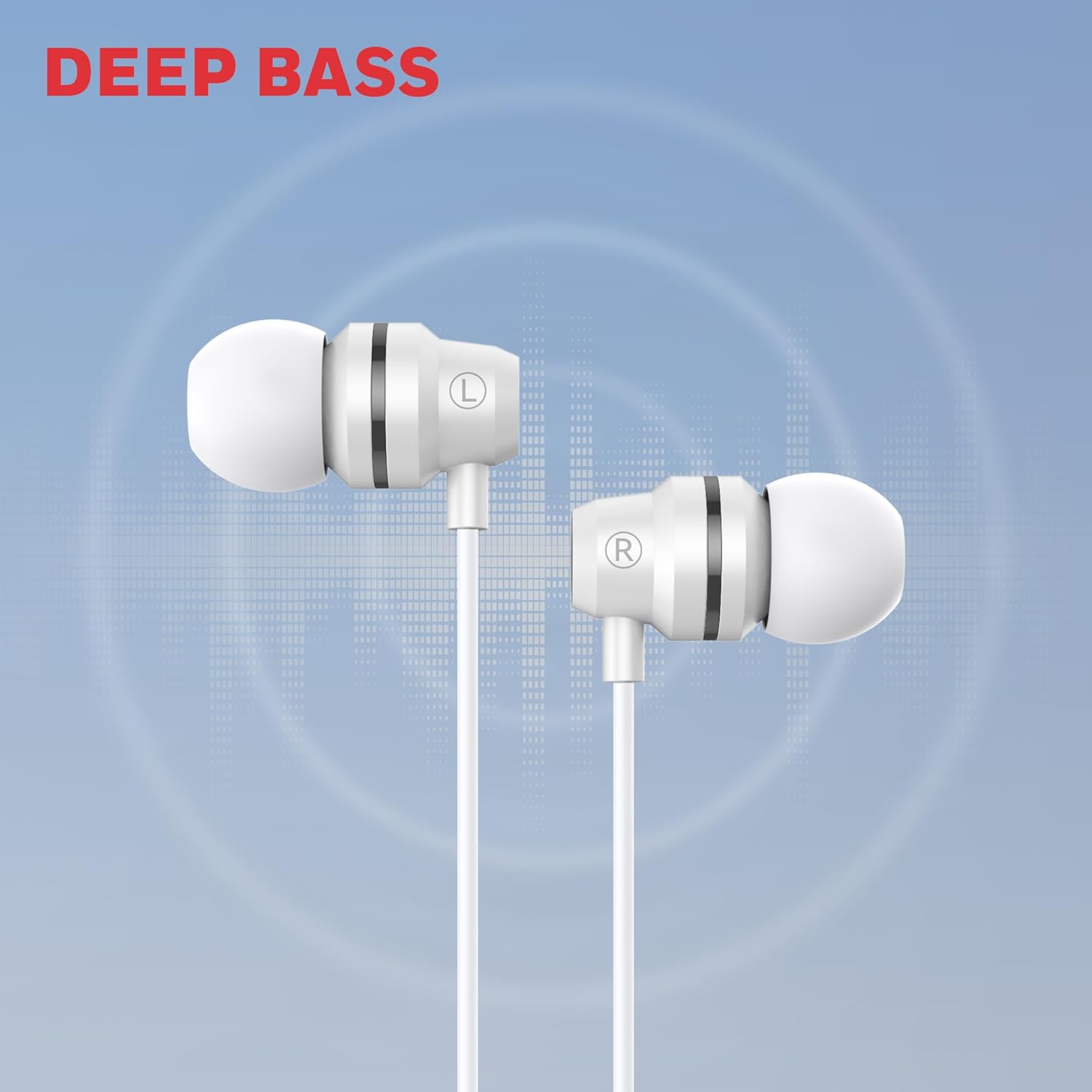 Honeywell Moxie V50 Wired Earphones with built in Mic, 10mm*2 drivers, Passive Noise Cancellation, 3.5mm AUX, Voice Assistant Enabled, 1.2 Mtr- White