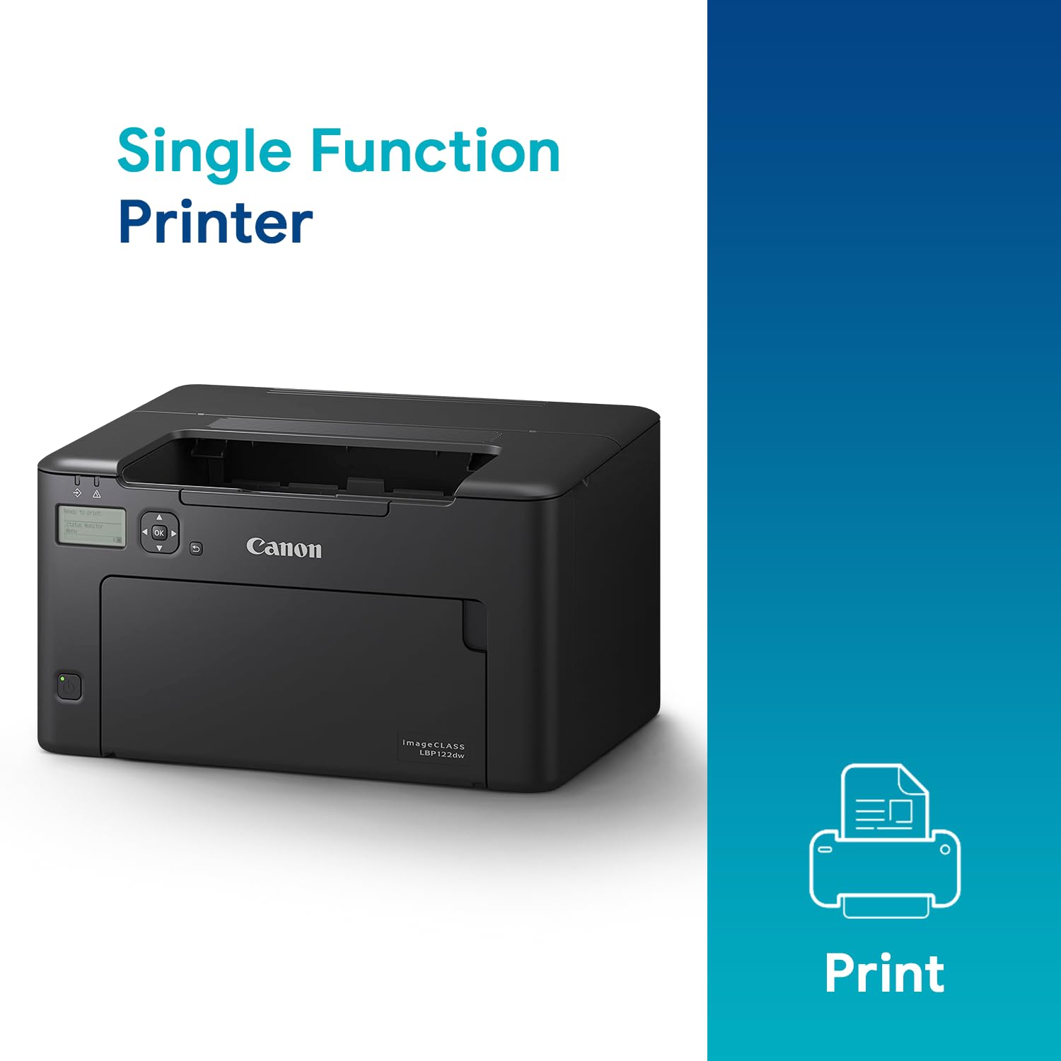 Canon LBP122DW imageCLASS Single Function (Print Only) Monochrome WiFi Laser Printer with Auto Duplex Printing for Home/Office- Black