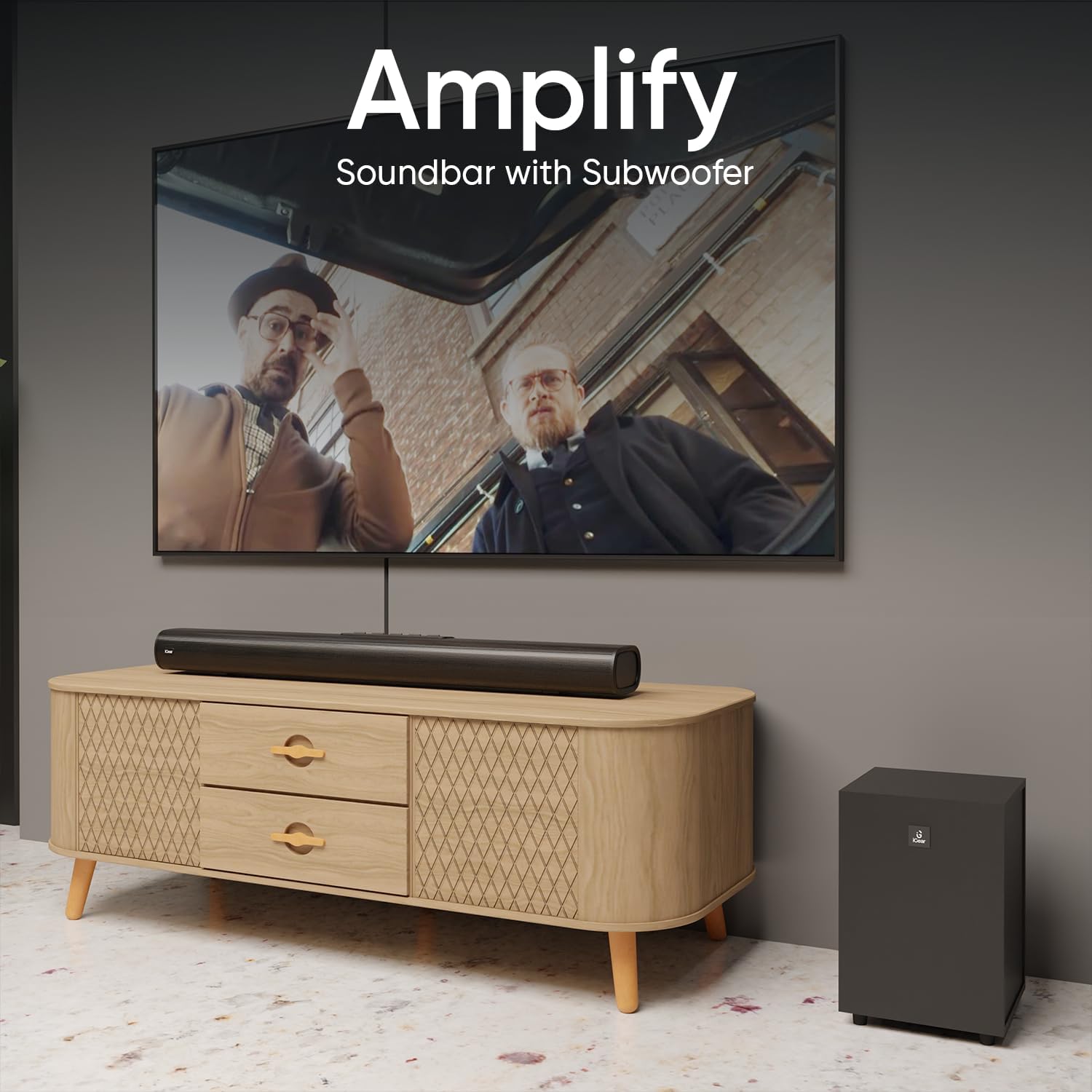iGear Amplify (iG-1089) 120W Bluetooth Soundbar with HiFi Bass & Subwoofer,Remote Control -Black