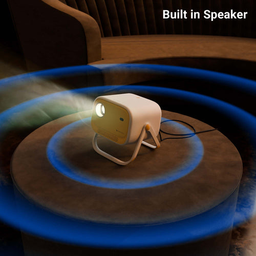 Zebronics PIXAPLAY 34 Projector with Multi Connectivity, 30,000h lifelong LED lamp, APP Support- Yellow