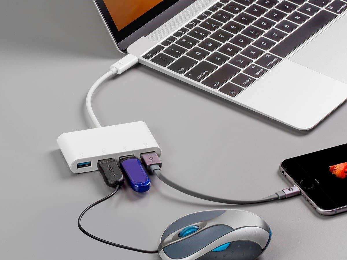 iball UTC-4USB Type-C to 4-Port USB 3.0 Hub USB Adapter Portable USB 3.0 4 Type-A Hub.