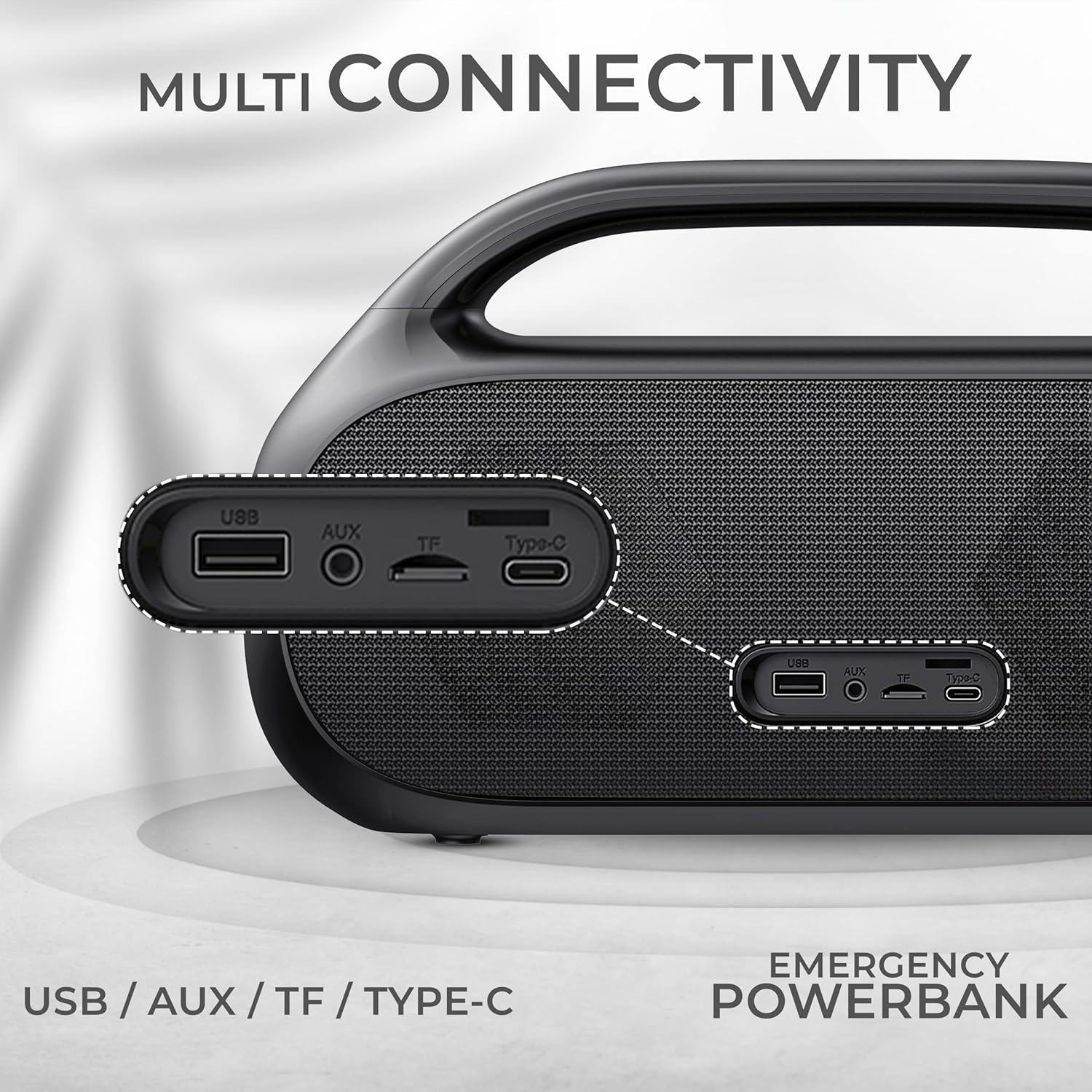 iGear Grape iG-1147 Portable Wireless Speaker with Wireless Rechargeable MIC- Black