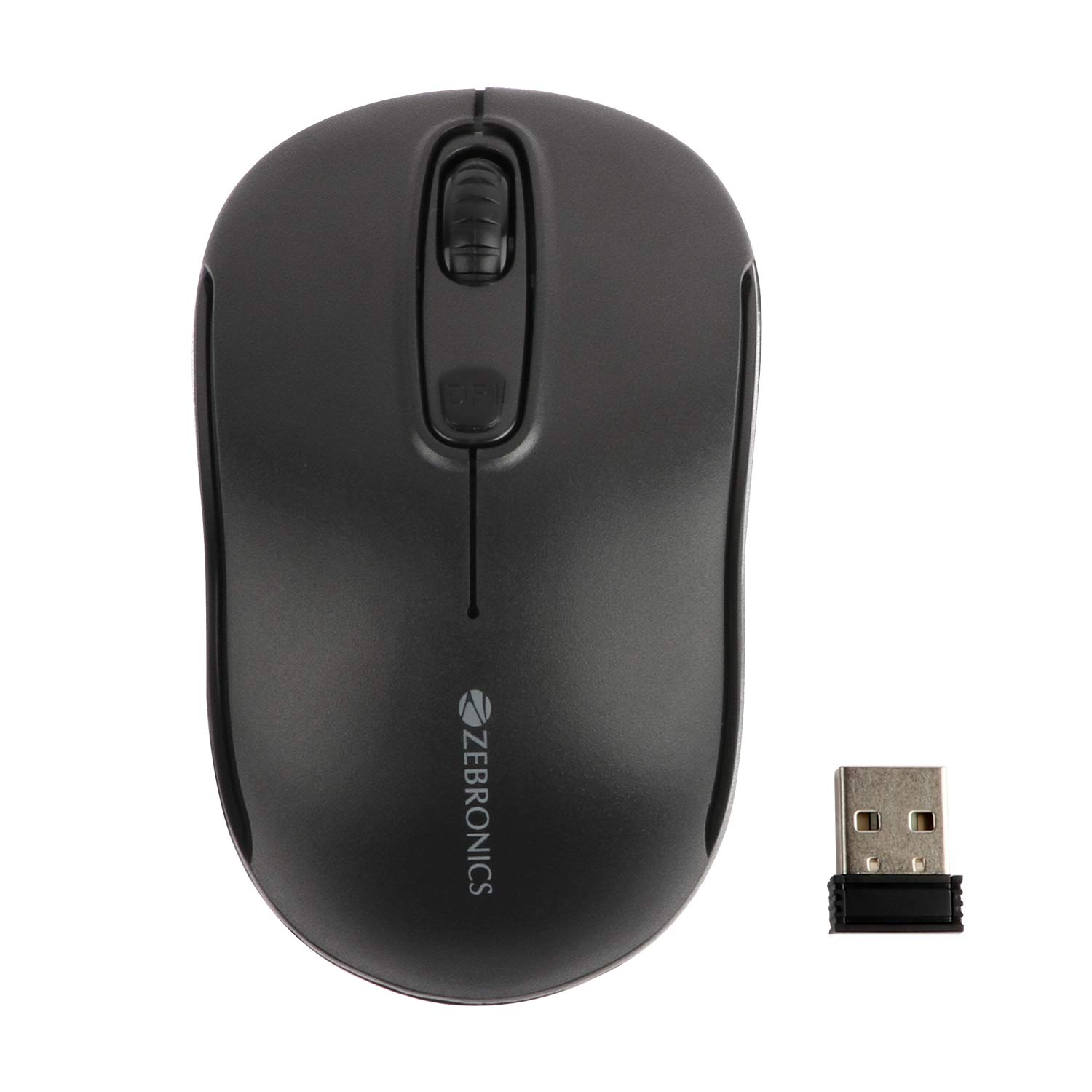 Zebronics Dash Plus Wireless Mouse 2.4GHz High Precision with up to 1600 DPI, Plug & Play Usage- Black