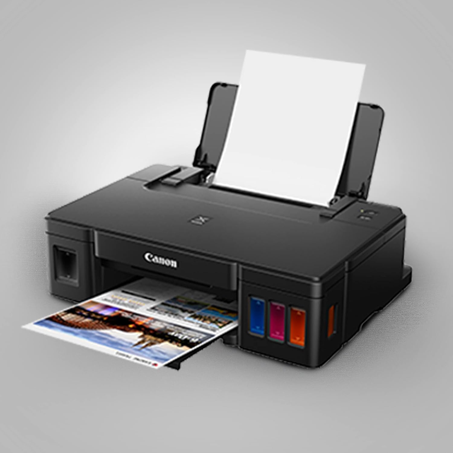 Canon G1010 Pixma Single Function Ink Tank Colour Printer with Print speed (A4): 8.8 image pm (mono) / 5.0 images pm (colour)- Black
