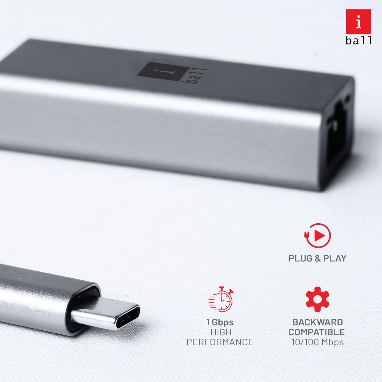 iBall Bridge 1000E USB 3.0 to Gigabit Adapter, 1000 Mbps Speed, Aluminium case, LED Indicator