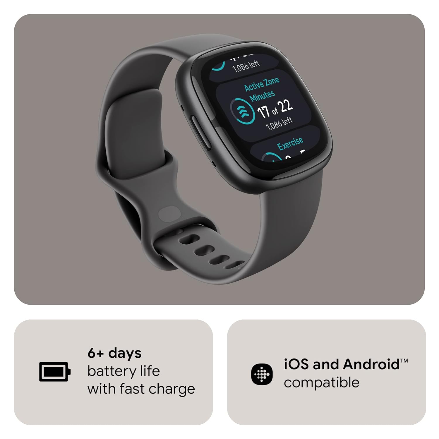 Fitbit Sense 2 Health & Fitness Smartwatch with 1.5 inch AMOLED Screen, Fitness & Outdoor (Graphite Black)