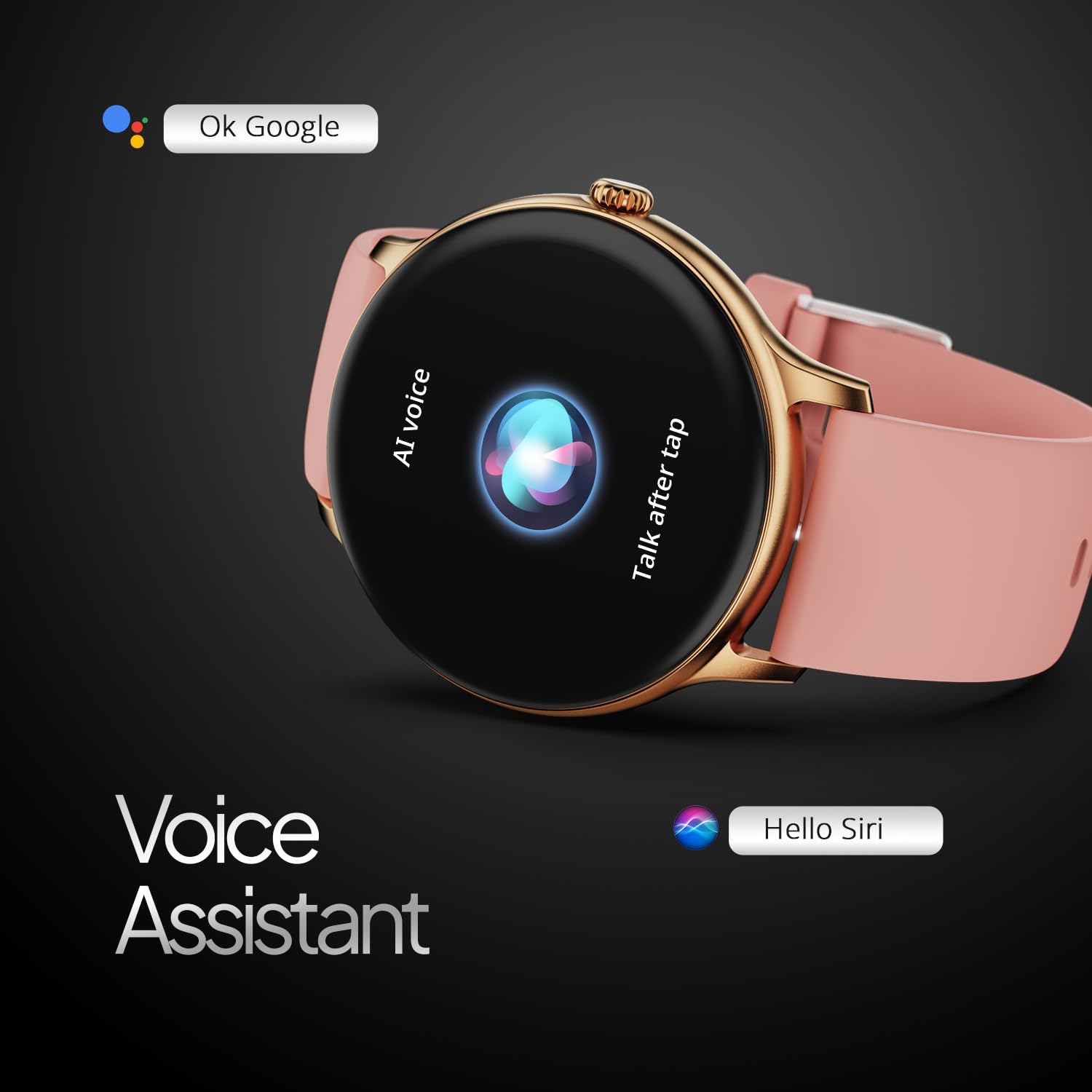 Fire Boltt Phoenix Pro Smart Watch with 1.39'' inch display, Bluetooth Calling, Metal Body with 120+ Sports Modes, SpO2, Heart Rate Monitoring- Gold & Pink