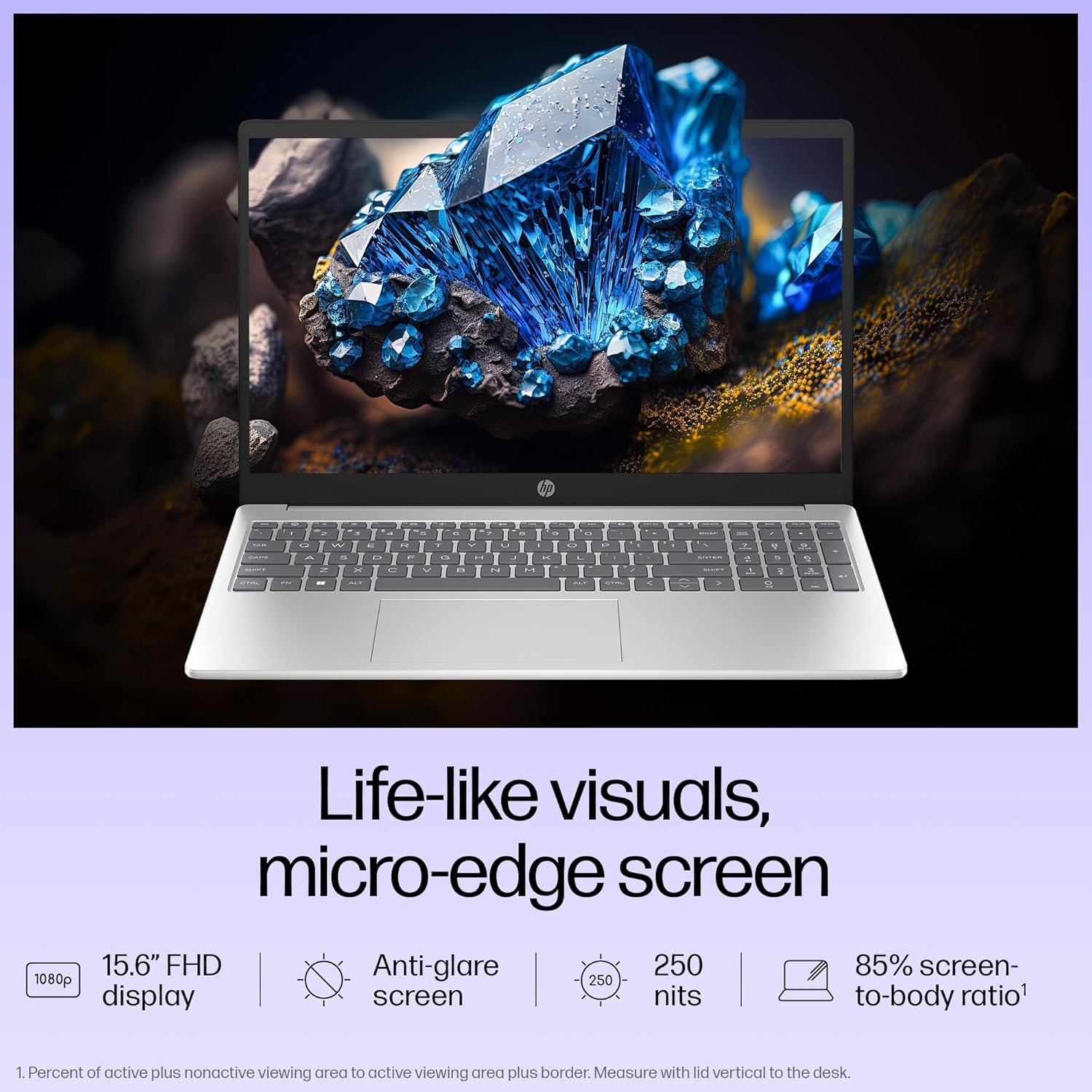 HP 15s-fd0063TU, 12th Gen Intel Core i3 Laptop (8GB RAM, 512GB SSD), 15.6"/39.6cm, FHD, Windows 11, 1.59kg, Backlit Keyboard- Silver