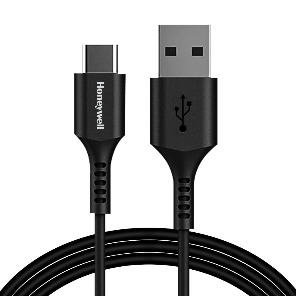Honeywell USB 2.0 To Type C Cable (Black), PD 60W, QC 3.0, Fast Charge & Sync Cable, Ultra Soft Silicone cable for Smartphone, Laptop,Power Bank, Tablet- 6 Feet (1.8M)