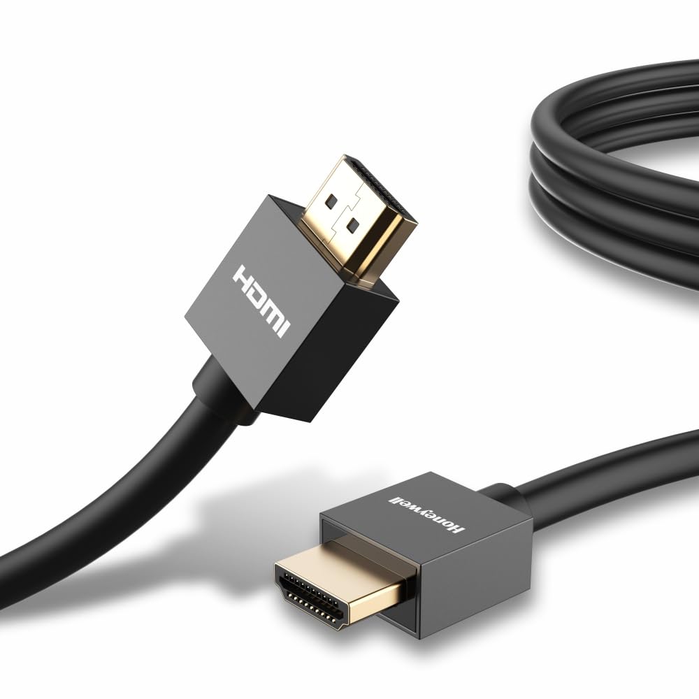 Honeywell HDMI Cable v2.0 with Ethernet, 3D/4K@60Hz Ultra HD Resolution, 2 Mtr(6.6ft), Compatible with all HDMI Devices Laptop Desktop TV Set-top Box Gaming Console