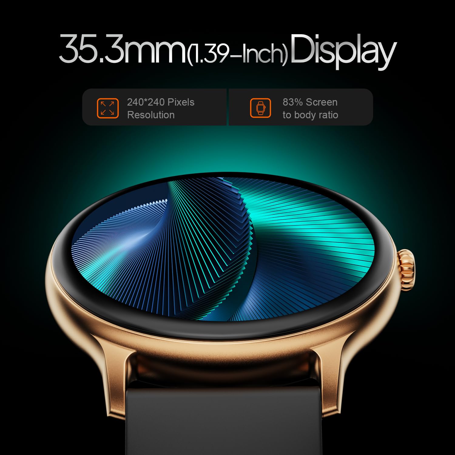 Fire Boltt Phoenix Pro Smart Watch with 1.39'' inch display, Bluetooth Calling, Metal Body with 120+ Sports Modes, SpO2, Heart Rate Monitoring- Gold & Black