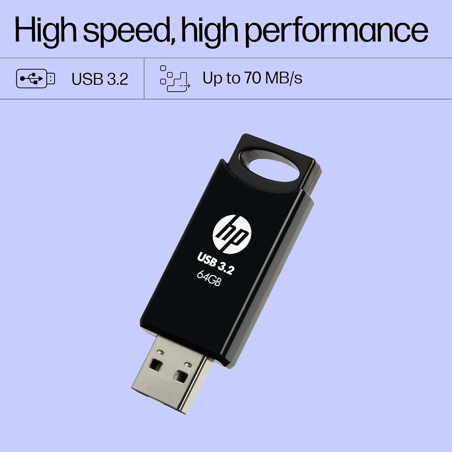 HP 712W 64GB USB 3.2 Flash Drive -Black