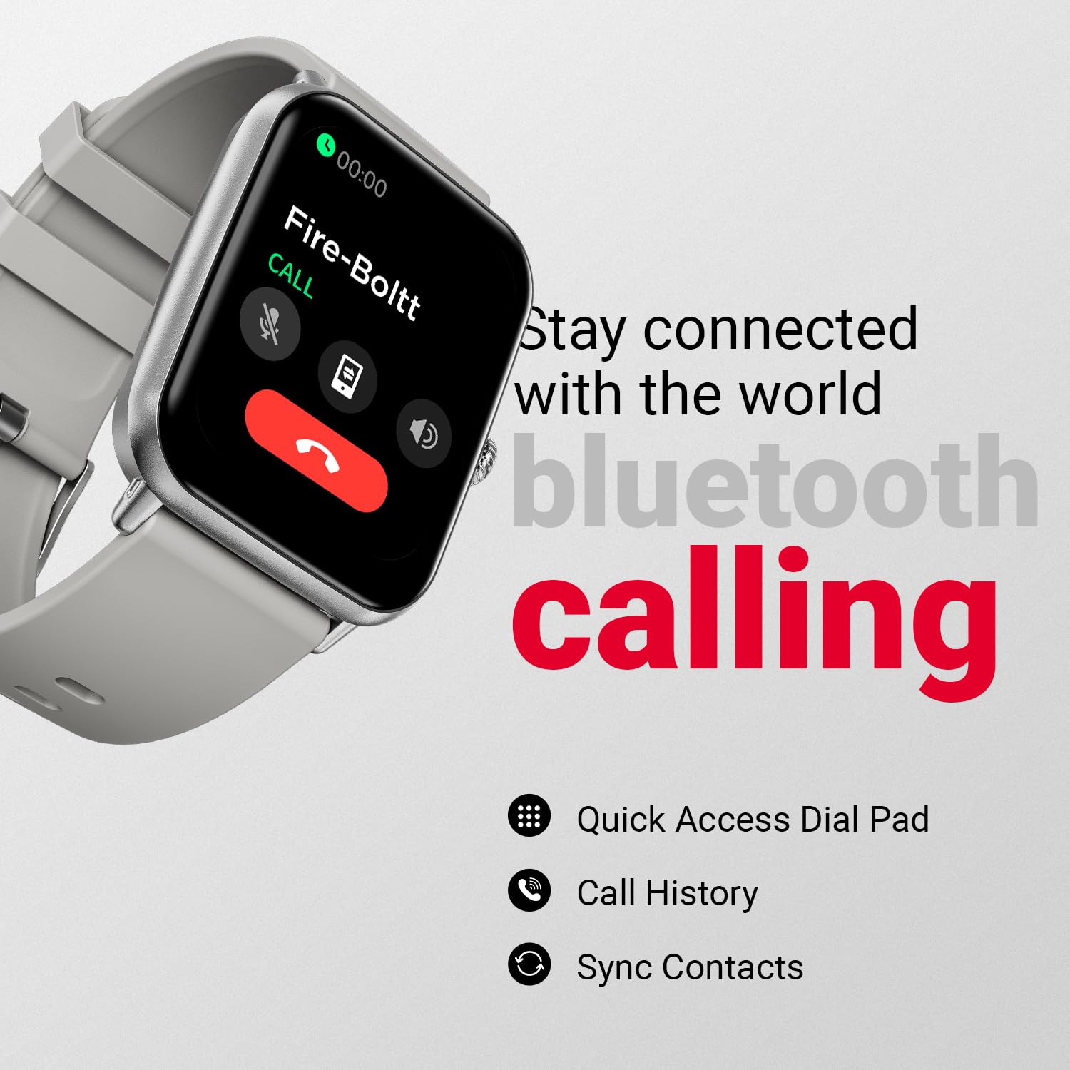Fire Boltt Ninja Call Pro Plus Smart Watch(BSW053)with 1.83'' inch Display, Bluetooth Calling, AI Voice Assistance, 100 Sports Modes IP67 Rating- Grey