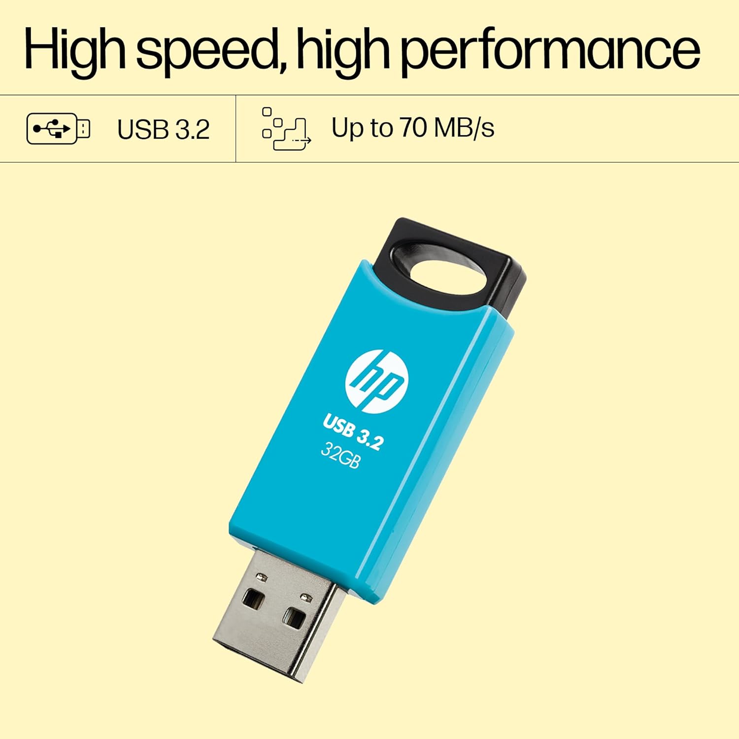 HP 712W 32GB USB 3.2 Flash Drive- Blue
