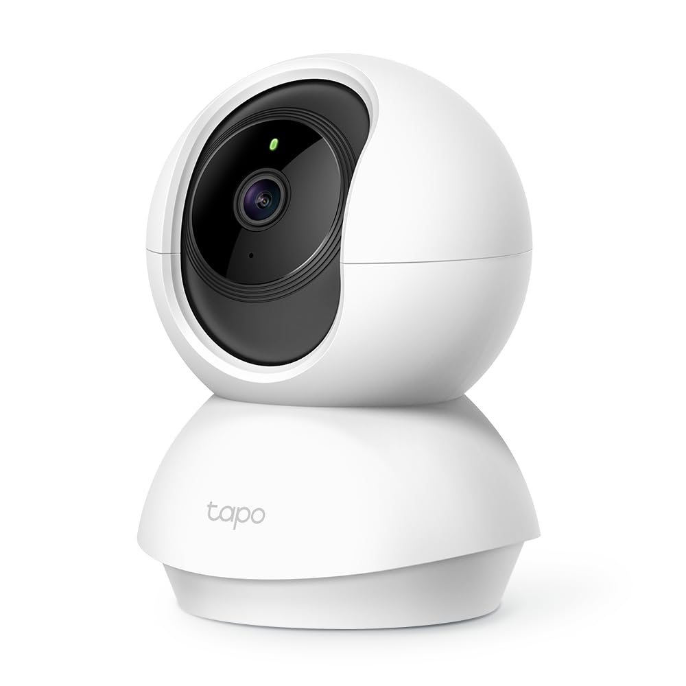 TP-Link Tapo TC70 2MP Pan/Tilt Smart Security Camera, Indoor CCTV, 360° Rotational Views, Works with Alexa&Google Home- White