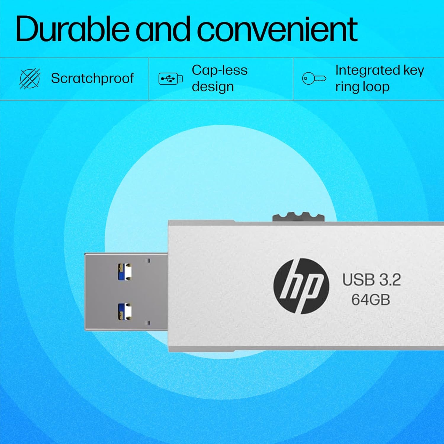 HP 818W 64GB USB 3.2 Flash Drive - Silver